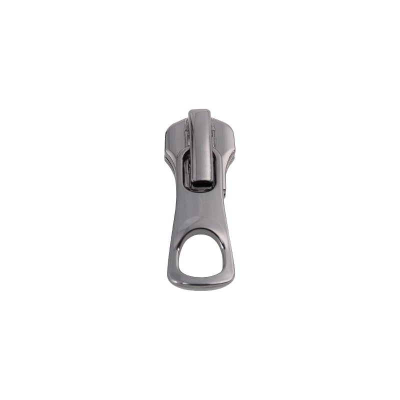 FY3721 5# curseur en métal nickel noir brillant